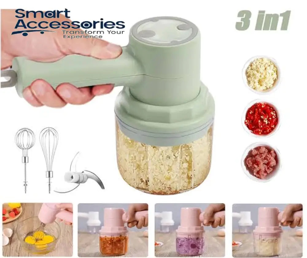 2 in 1 Electric Hand Mixer & Food Chopper with Detachable 3