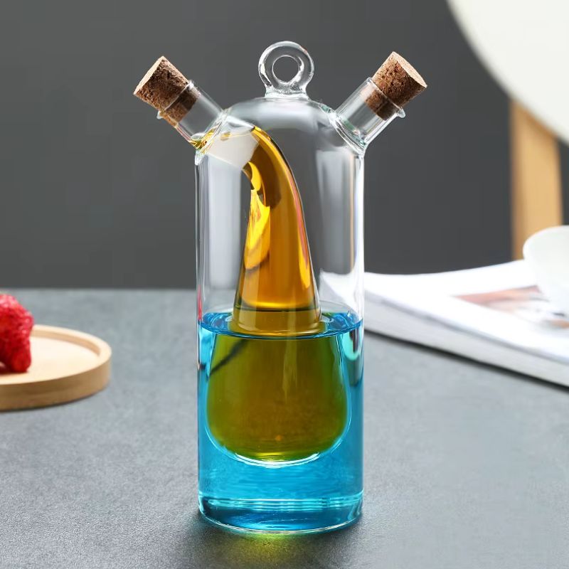 2-in-1 Double Layer Bottle Sauce Oil Vinegar Glass Bottle