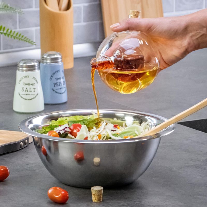 2 in 1 Glass Vinegar and Oil Bottle with Cork