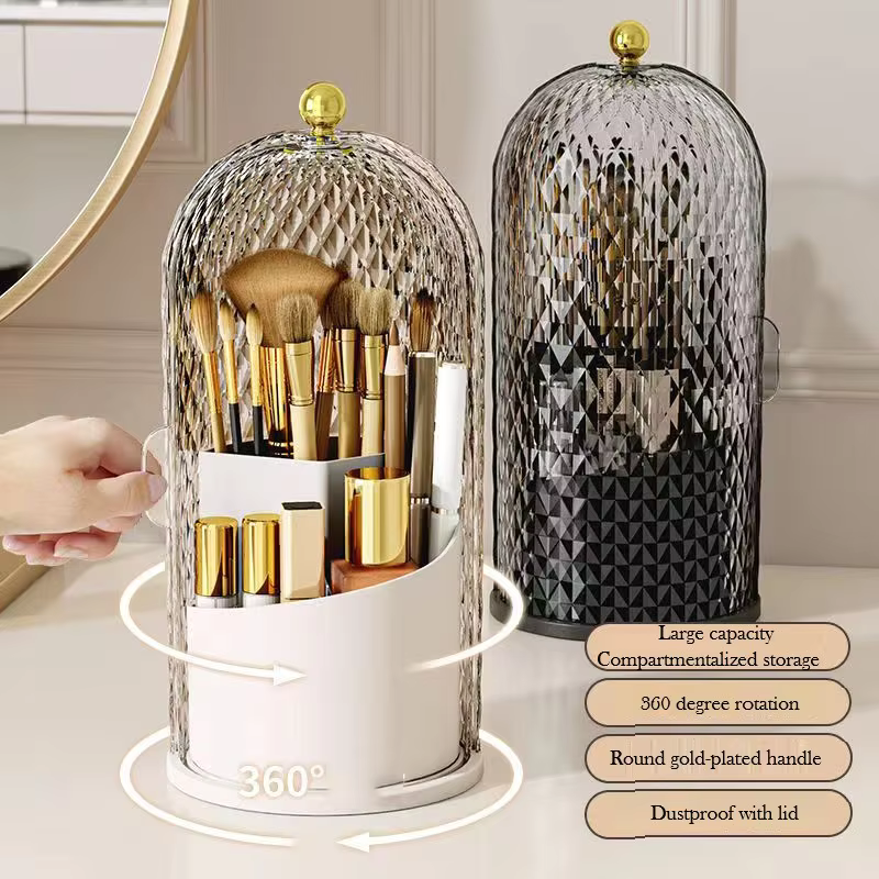 360 Rotating Makeup Brush Holder Organizer