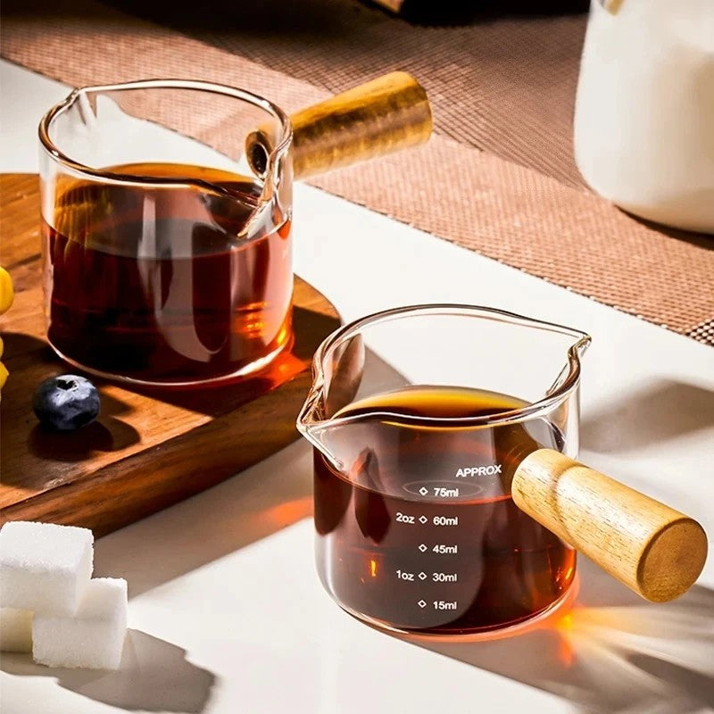 Espresso Measuring Cup With Wooden Handle