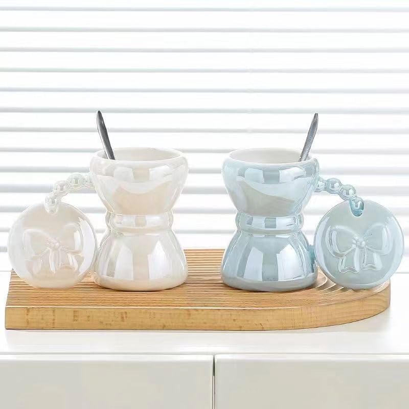 Nordic Style Bow Mug With Lid