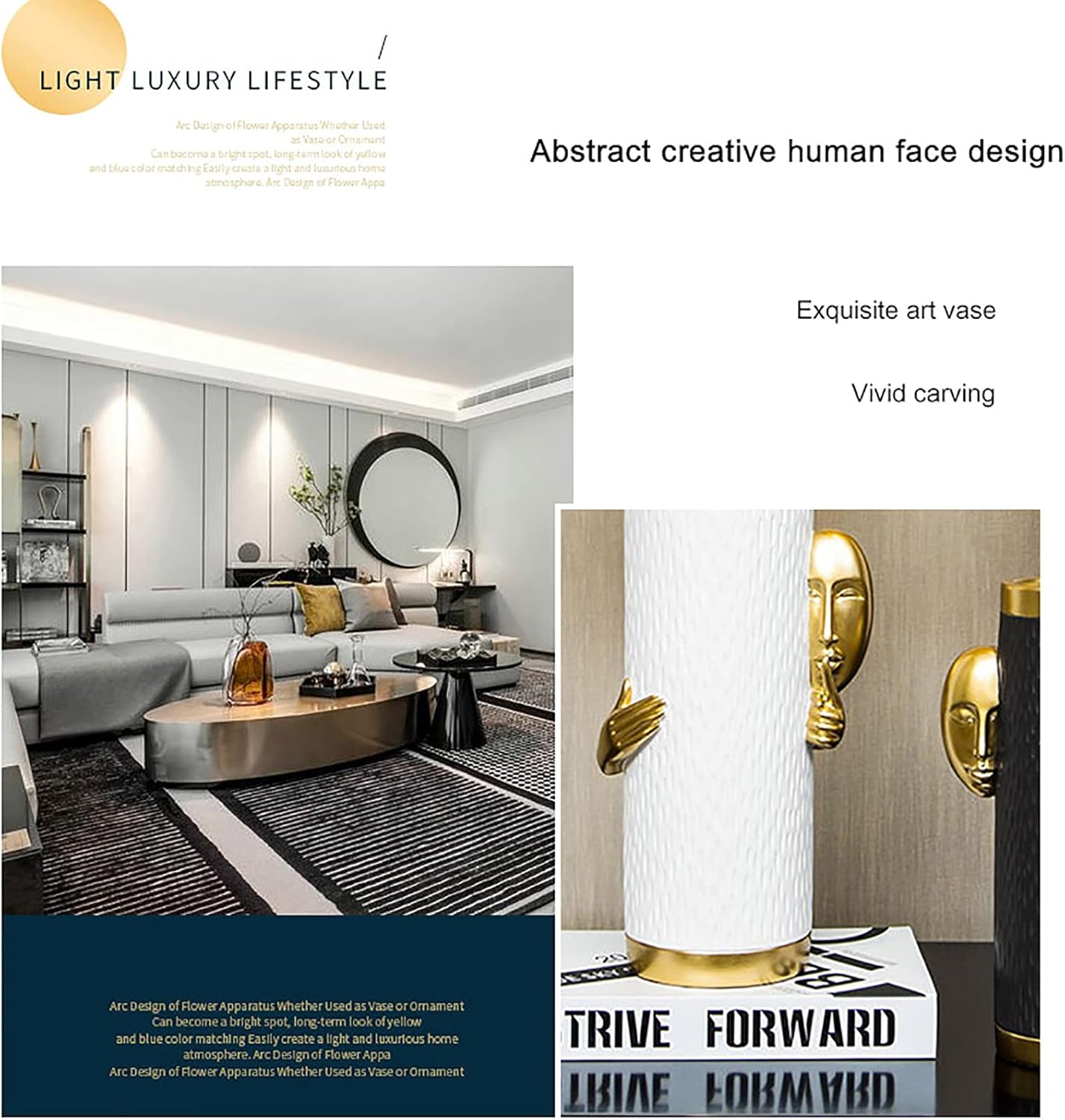 Luxurious Golden Face Vase