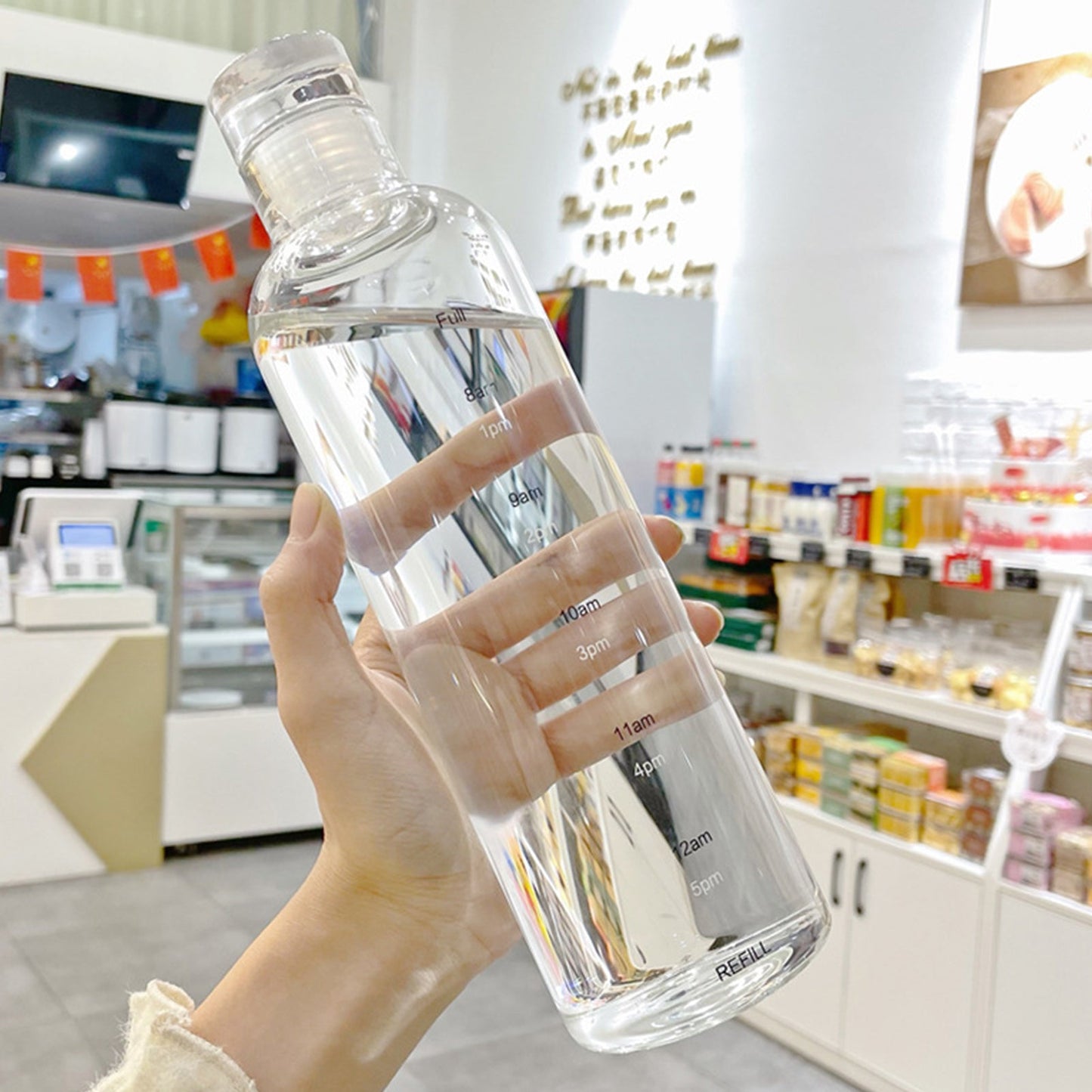 Transparent Glass Water Bottle