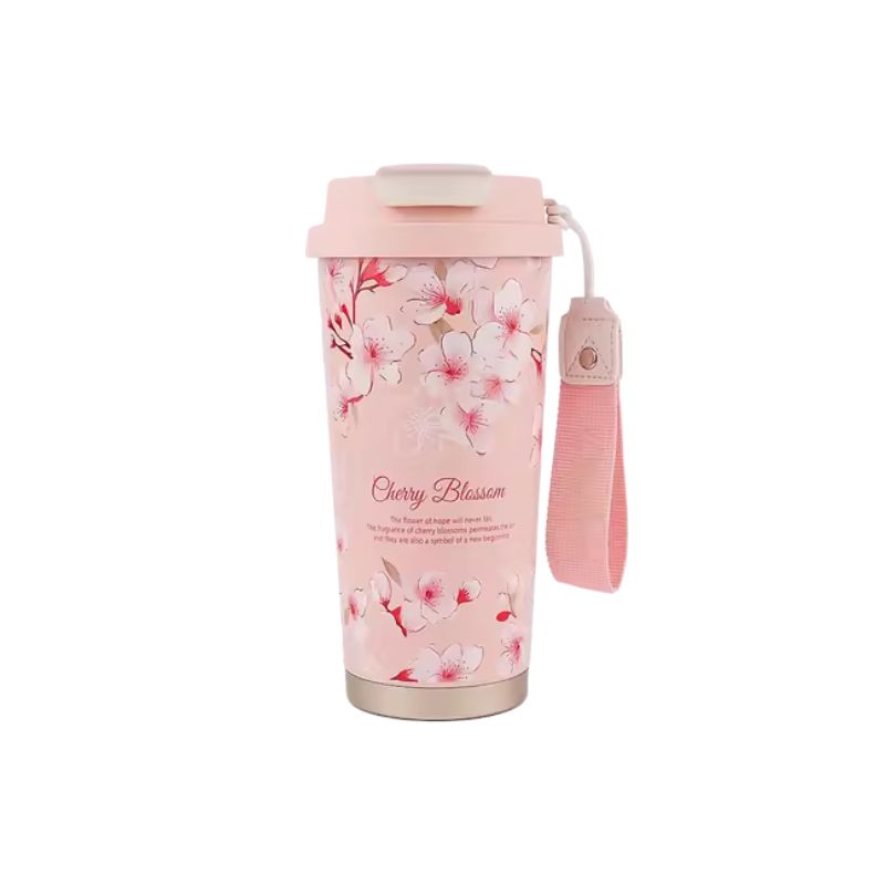 High-End Lily Flower Design Double Wall Vacuum Tumbler 500ml