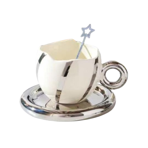 Ceramic Coffee Cup and Saucer