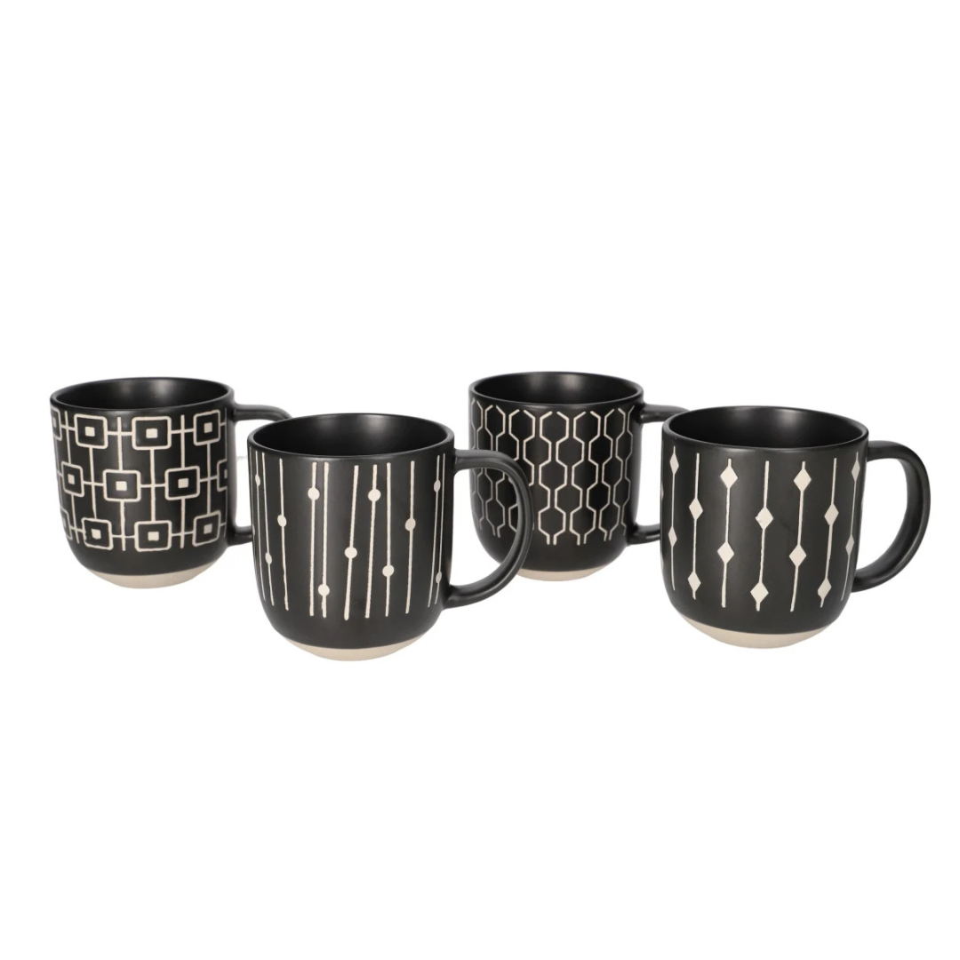 Danny Home™ 4 Pcs Printed Mugs