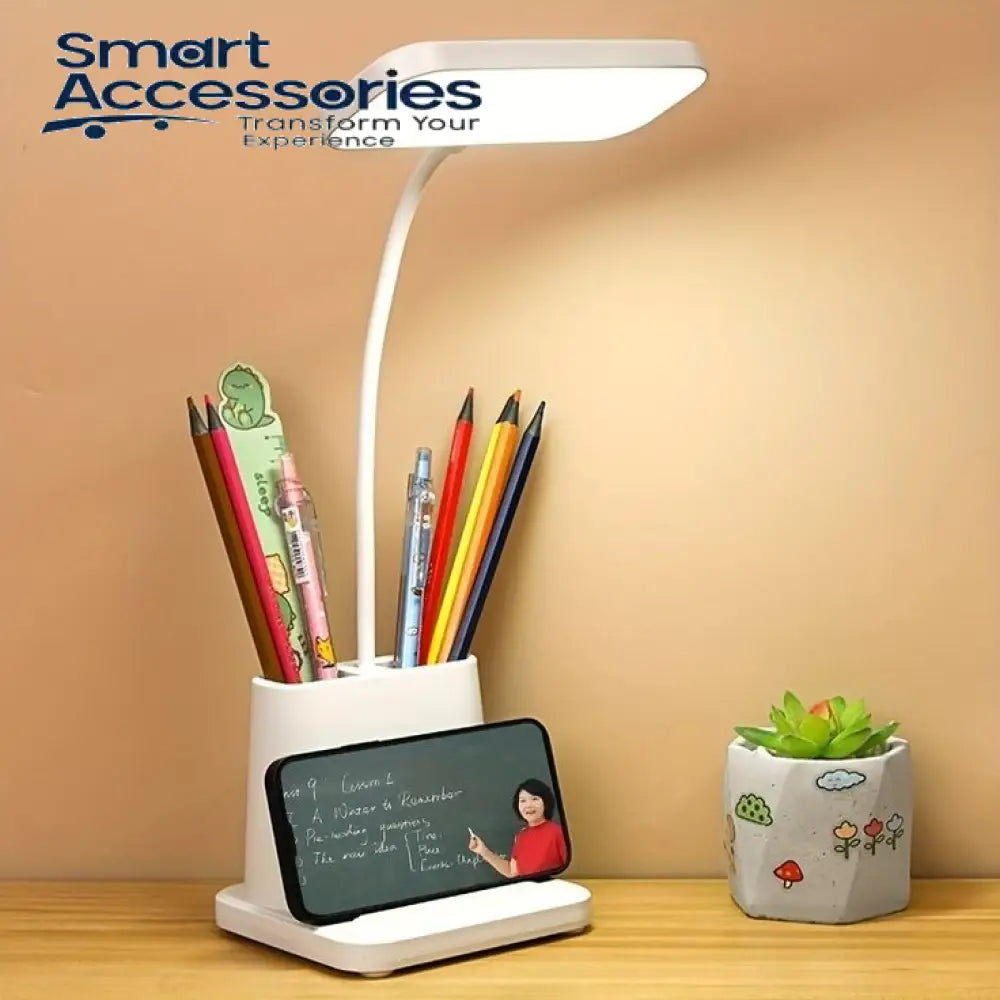 LED Eye Protection Table Lamp With Storage Holder
