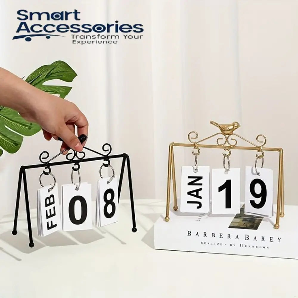 Metal Bird Office Desk Calendar
