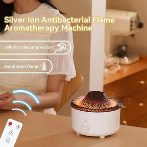 Volcano Aroma Humidifier, Flame Humidifier with Night Light Lamp