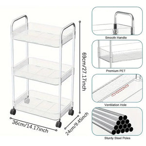 4 Tier Acrylic Kitchen And Bathroom Storage Trolley