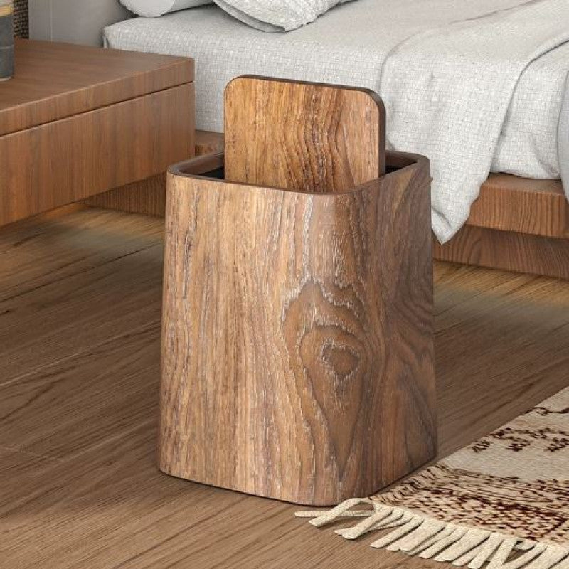 Retro Wood Trash Can