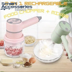 2 in 1 Electric Hand Mixer & Food Chopper with Detachable 3