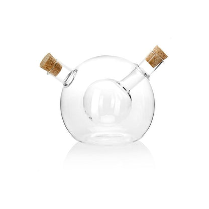 2 in 1 Glass Vinegar and Oil Bottle with Cork