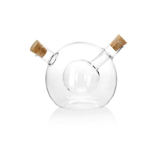 2 in 1 Glass Vinegar and Oil Bottle with Cork