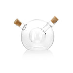 2 in 1 Glass Vinegar and Oil Bottle with Cork