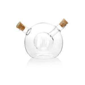 2 in 1 Glass Vinegar and Oil Bottle with Cork