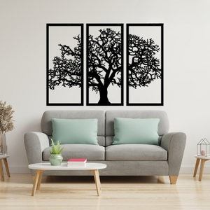 3D Wooden Tree Wall Art (Set of 3)