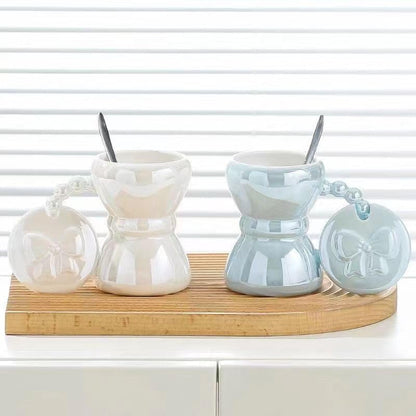 Nordic Style Bow Mug With Lid