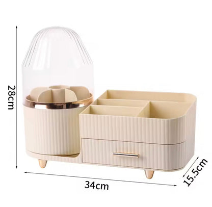 360° Rotating Cosmetic Storage Box, Makeup Organizer Box, Makeup Brushes Organizer, Cosmetic Organizer Box With Drawer and Compartments