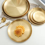 Luxurious SS Round Plate Gold 45 cm