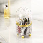 360 Rotating Makeup Brush Holder, Cosmetic Storage Box Makeup Organizer, Transparent Fancy Dust-proof Makeup Holder