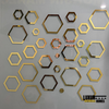 Golden Hexagon Acrylic Wall Mirror Stickers - Wall Decoration