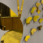 3D Golden Mini Mirror Butterfly Set – Elegant Wall Decor Accent