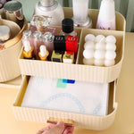 360° Rotating Cosmetic Storage Box, Makeup Organizer Box, Makeup Brushes Organizer, Cosmetic Organizer Box With Drawer and Compartments