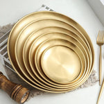 Luxurious SS Round Plate Gold 45 cm