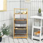 A-Frame Laundry Hamper With Shelf-Natural