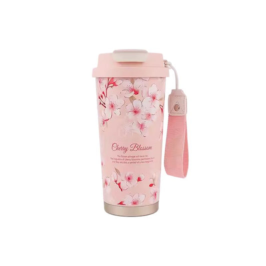High-End Lily Flower Design Double Wall Vacuum Tumbler 500ml