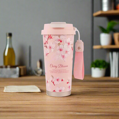 High-End Lily Flower Design Double Wall Vacuum Tumbler 500ml