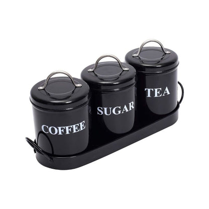 Metal Storage Boxes With Metal Tray Black