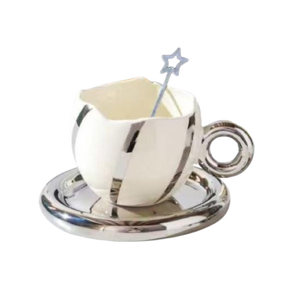 Ceramic Coffee Cup and Saucer