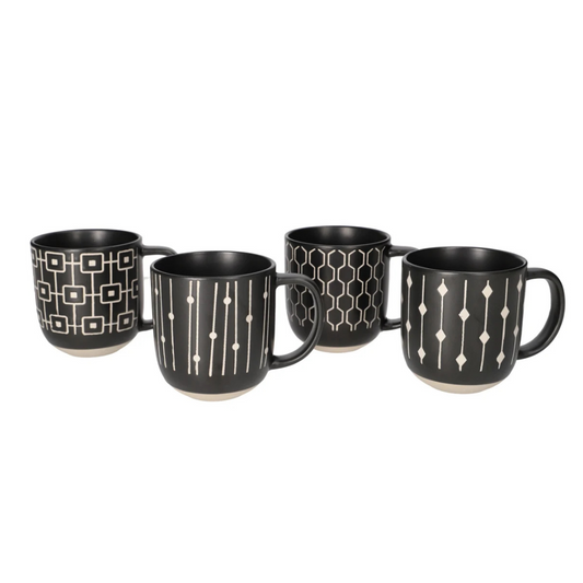 Danny Home™ 4 Pcs Printed Mugs