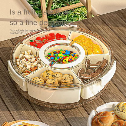 Fruit Snack Organizer Transparent Dried Fruit Snack Tray Large Capacity Food Cooler Decorative Tray