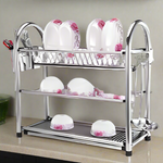 Plate Rack Stainless Steel Three Layer
