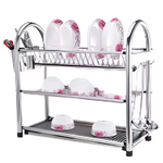Plate Rack Stainless Steel Three Layer