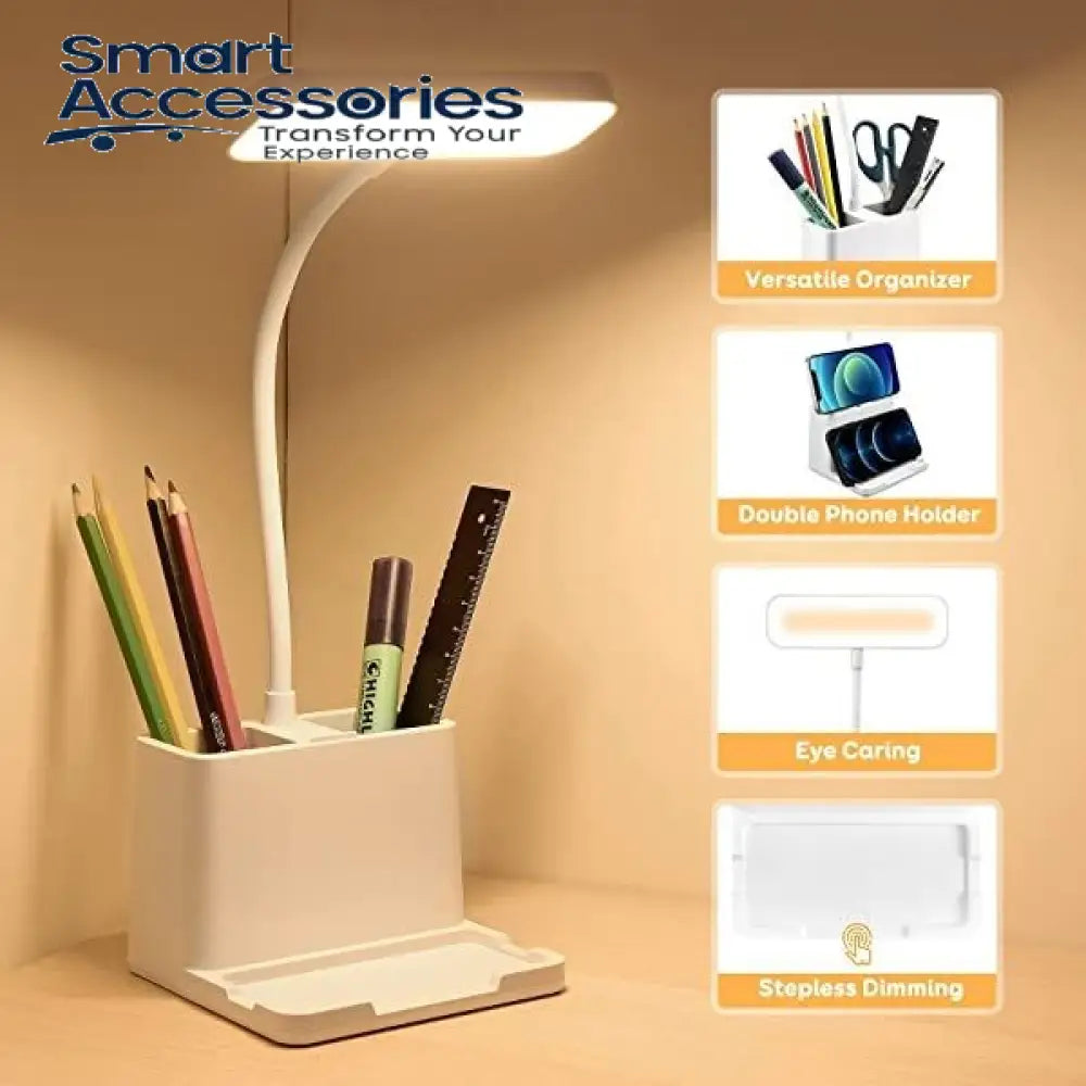 LED Eye Protection Table Lamp With Storage Holder