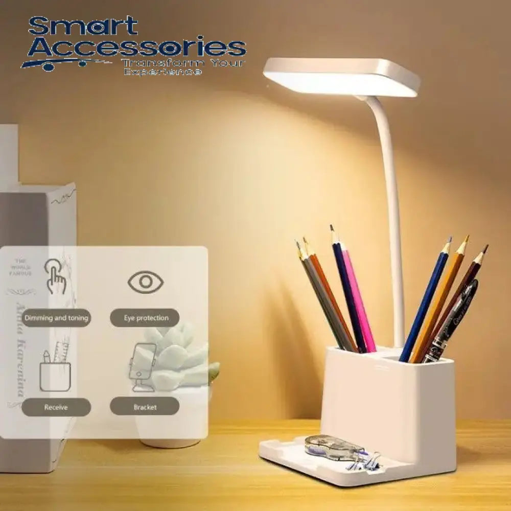 LED Eye Protection Table Lamp With Storage Holder