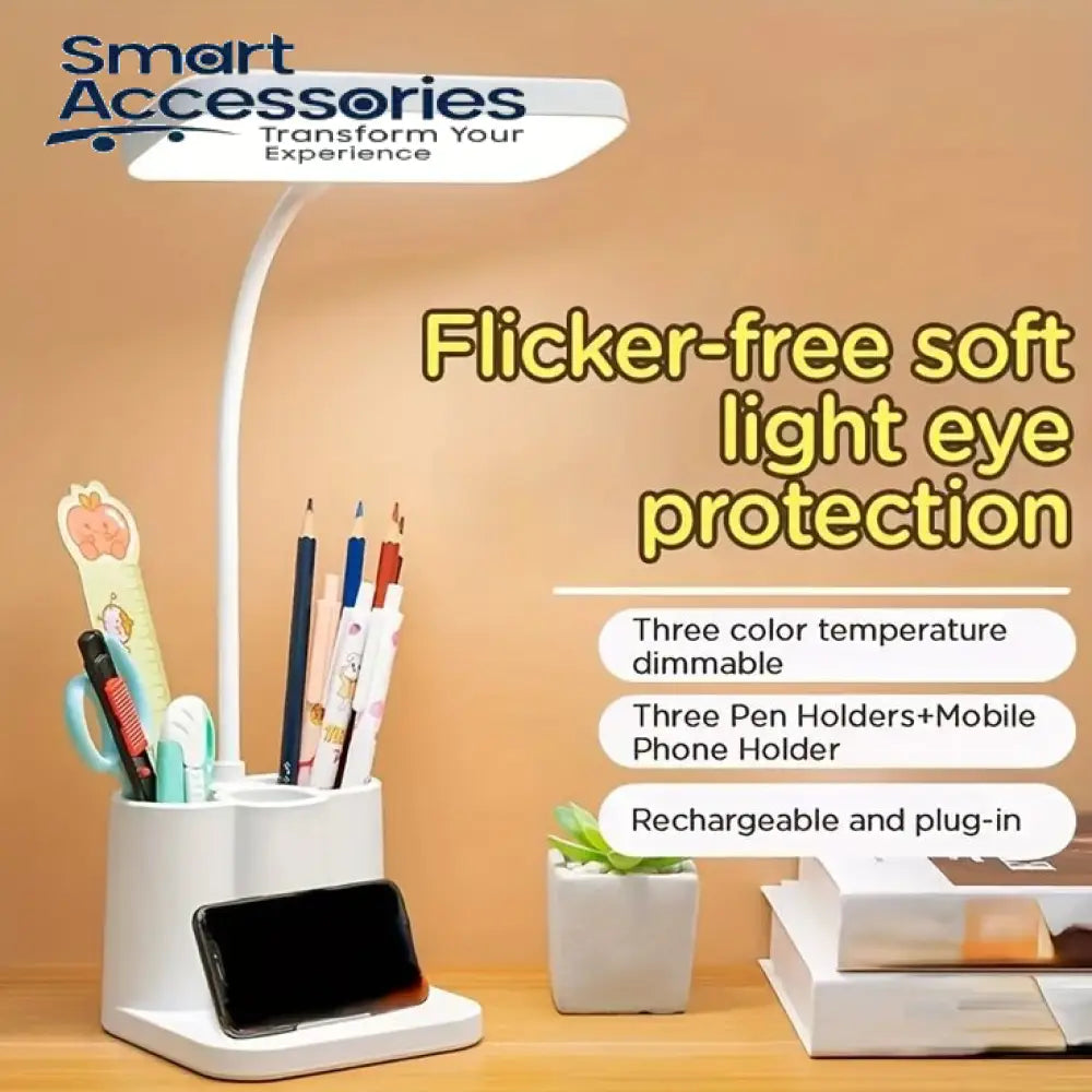 LED Eye Protection Table Lamp With Storage Holder