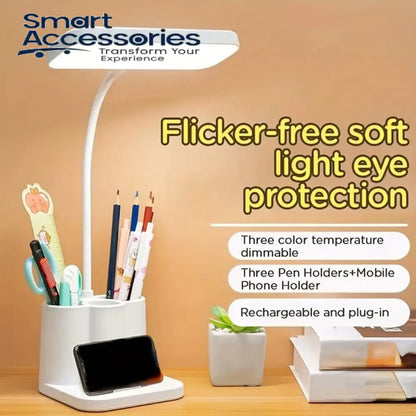 LED Eye Protection Table Lamp With Storage Holder