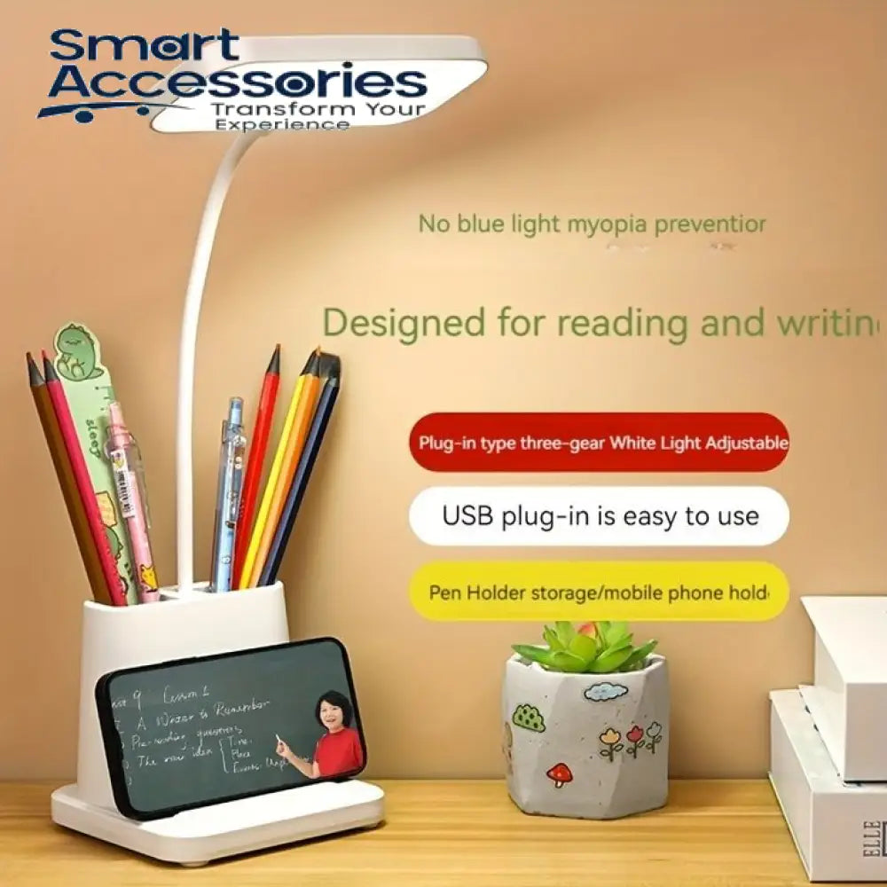LED Eye Protection Table Lamp With Storage Holder
