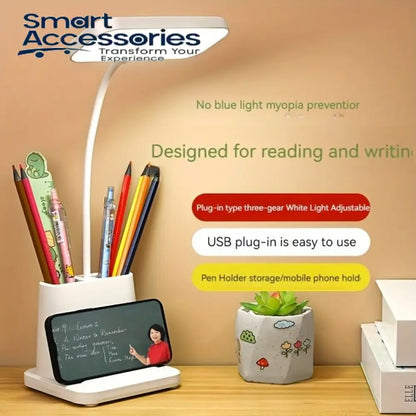 LED Eye Protection Table Lamp With Storage Holder