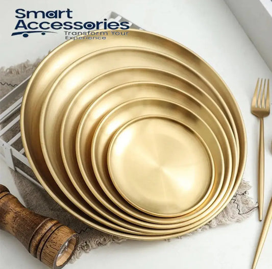 Luxurious SS Round Plate Gold 50 cm