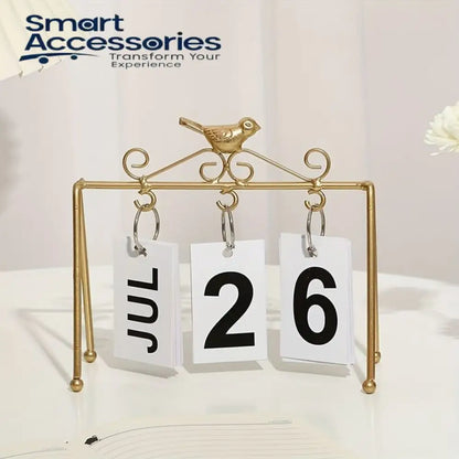 Metal Bird Office Desk Calendar