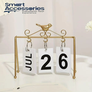 Metal Bird Office Desk Calendar