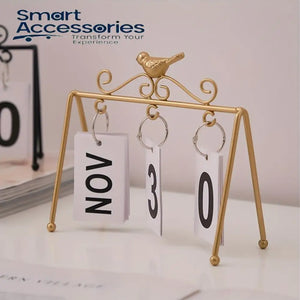 Metal Bird Office Desk Calendar