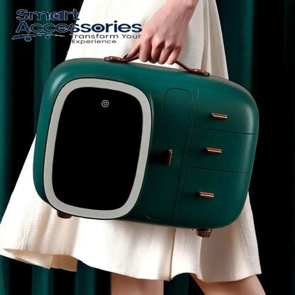 Modern Makeup Organizer Box with LED Mirror